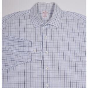 Brooks Brothers Madison Light Blue Checkered Non-Iron Dress Shirt 17-33